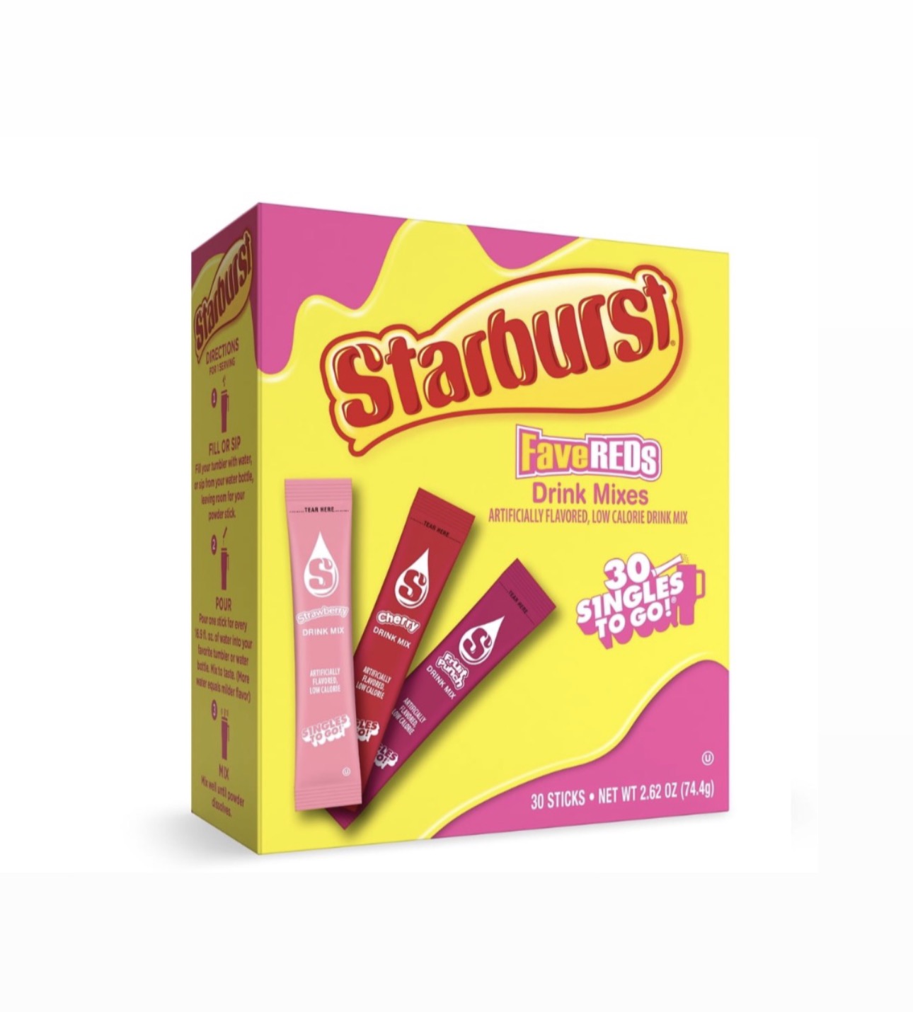 Starburst Fave Reds Singles to Go Powdered Drink Mix Variety Pack, 30 Count Packets