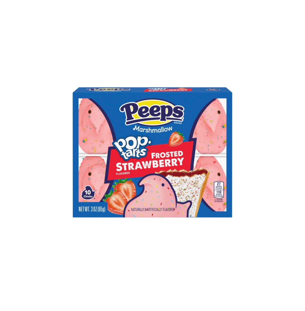 PEEPS, POP-TARTS Frosted Strawberry Flavored Marshmallow Chicks, 10ct (3.0 oz)
