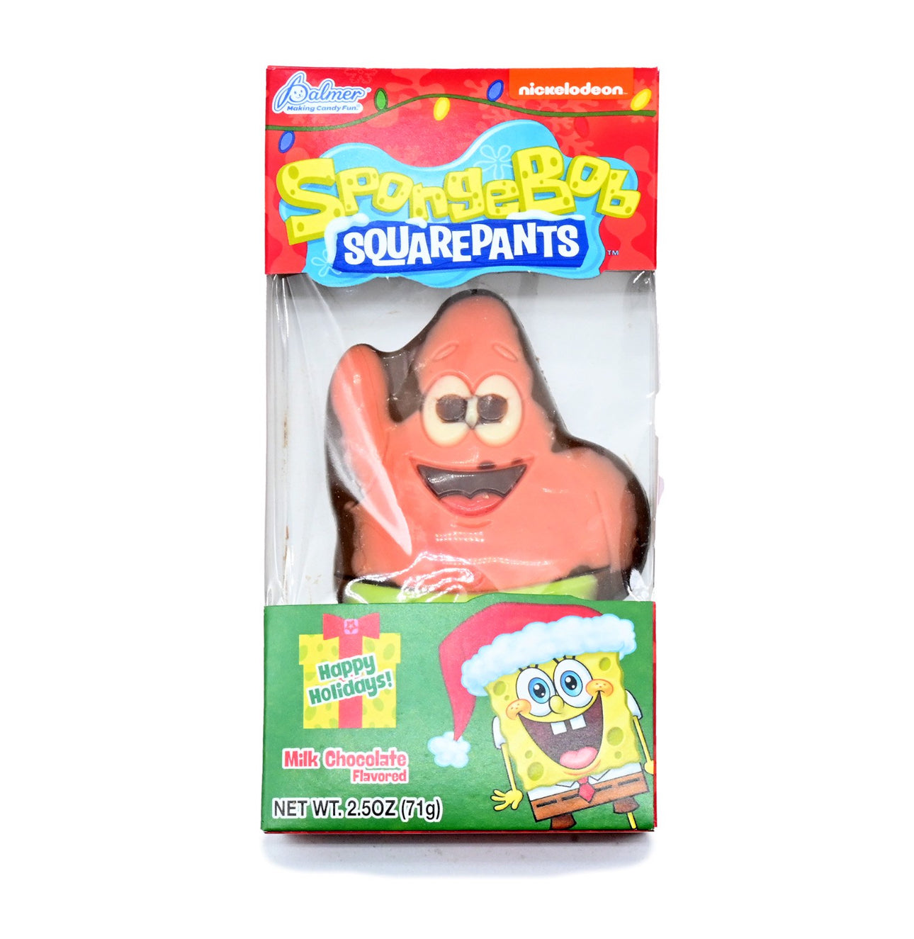 Patrick Star & Sponge Bob Solid Milk Chocolate 2.5oz Box Christmas Edition