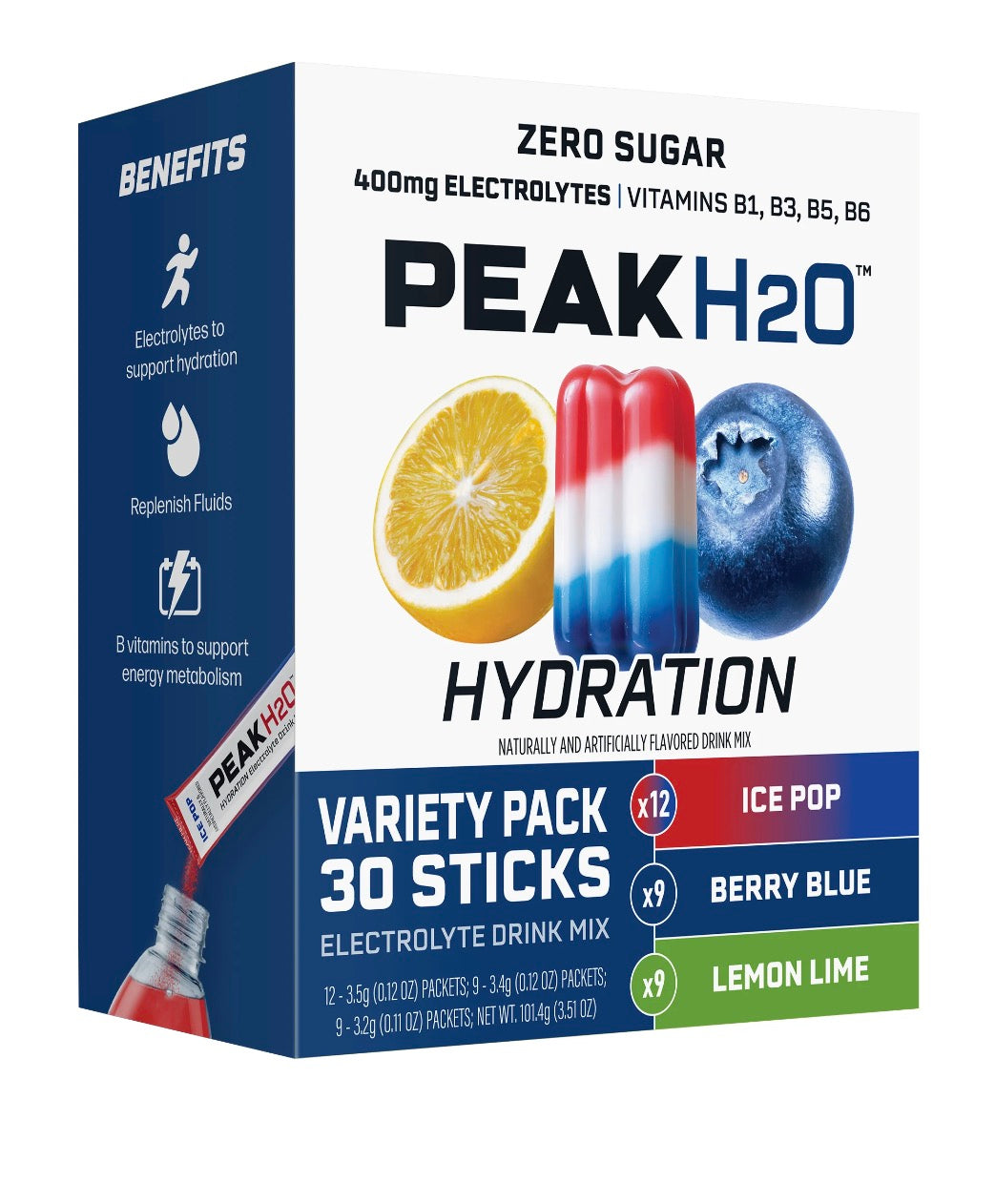 Peak H2O Hydration Variety Pack of 30