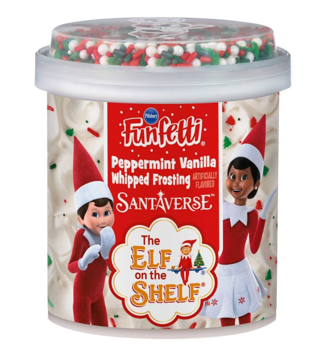 Funfetti Elf On The Shelf Peppermint Vanilla Frosting