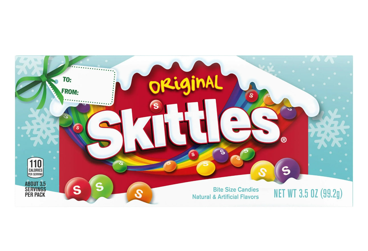 SKITTLES Original Christmas Chewy Candy, Holiday Theater Box, 3.5 oz