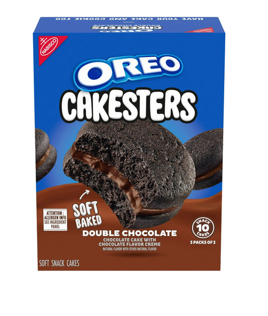 OREO Cakesters Double Chocolate Soft Snack Cakes, 5 - 2.02 oz Snack Packs