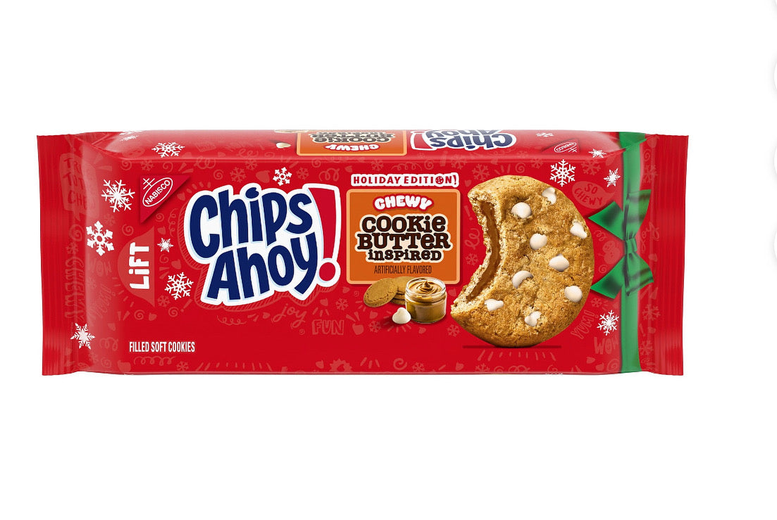 CHIPS AHOY! Chewy Cookie Butter-Inspired Cookies, Limited Edition Holiday Treats, 9.9 oz