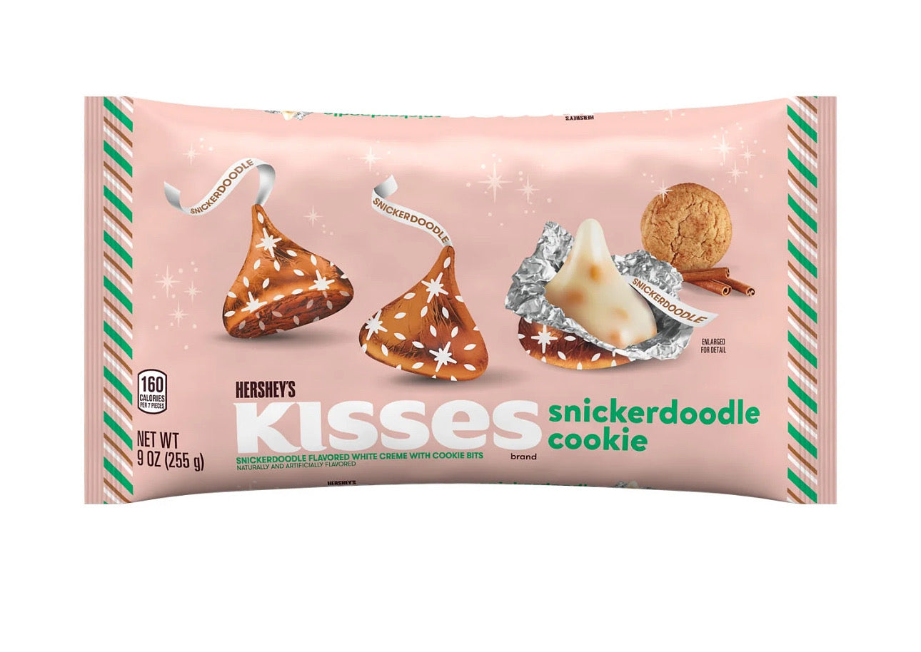 HERSHEY'S KISSES Snickerdoodle Cookie Flavored, Christmas , Candy Bag, 9 oz