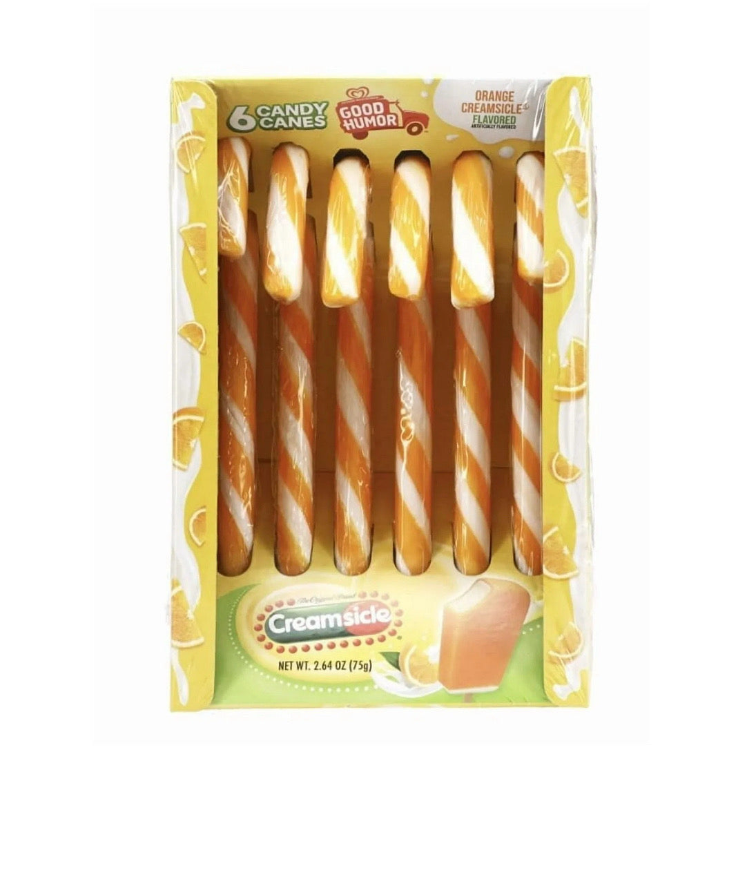 Flix Candy Creamsicle Peanut & Gluten-Free Christmas Candy Canes, 6 Ct, 1 Pack