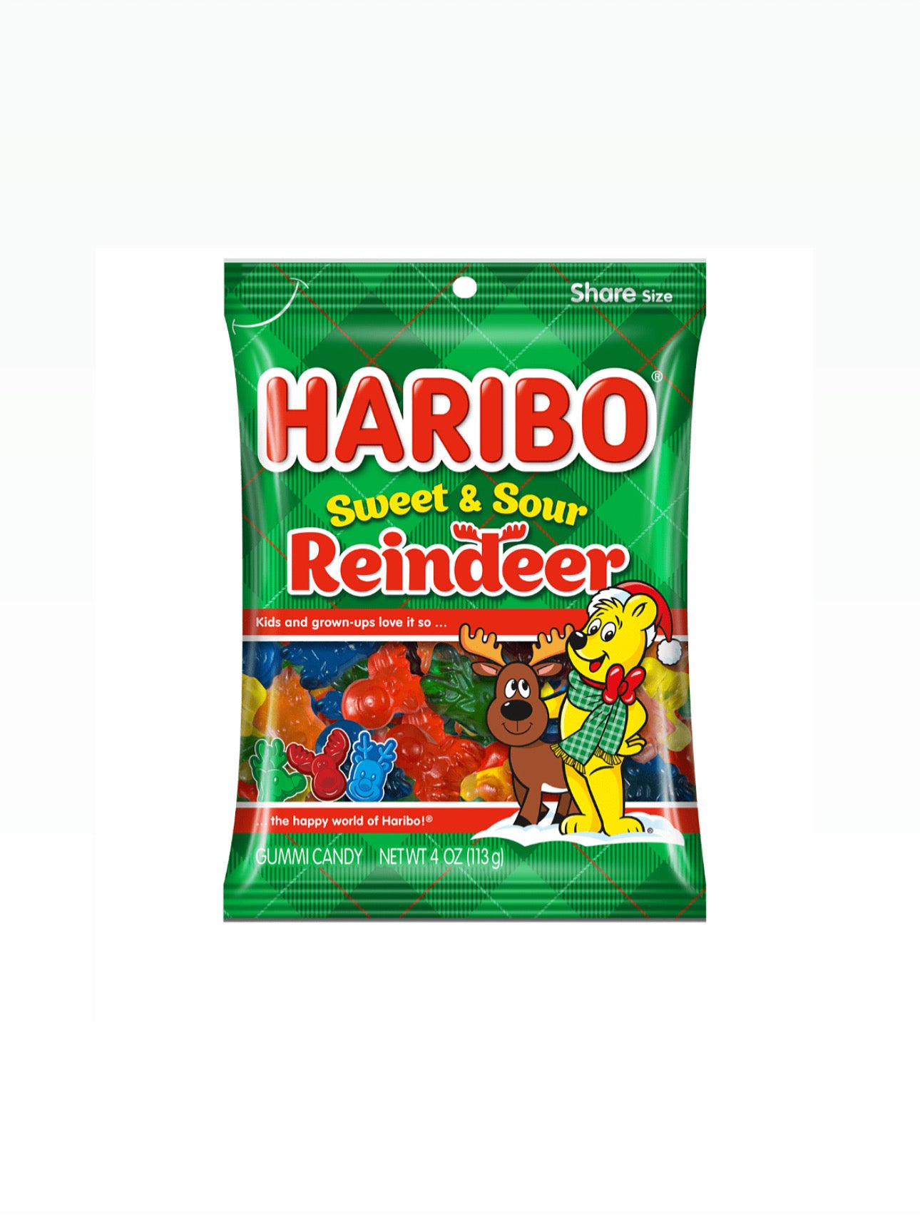 Haribo Reindeer Gummies Sweet and Sour 4oz