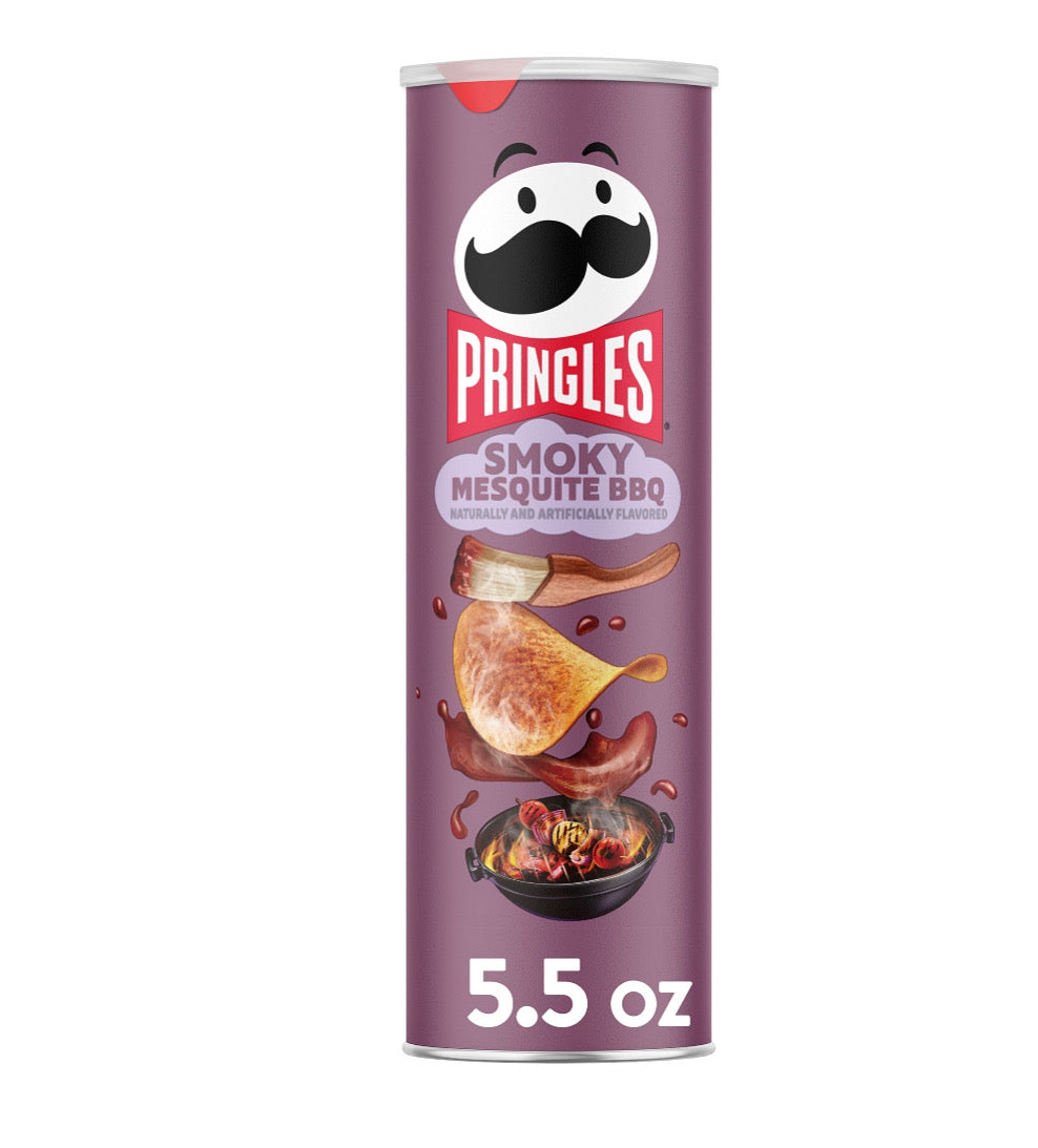 Pringles Smoky Mesquite BBQ Potato Crisps Chips, 5.5 oz Canister