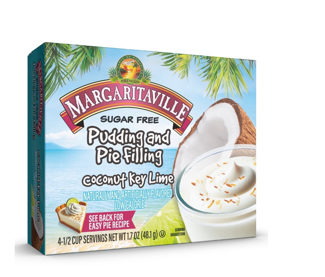 Margaritaville Coconut Key Lime Sugar Free Instant Pudding Mix and Pie Filling, 4 Servings, 1.70 oz Box, Gluten-Free