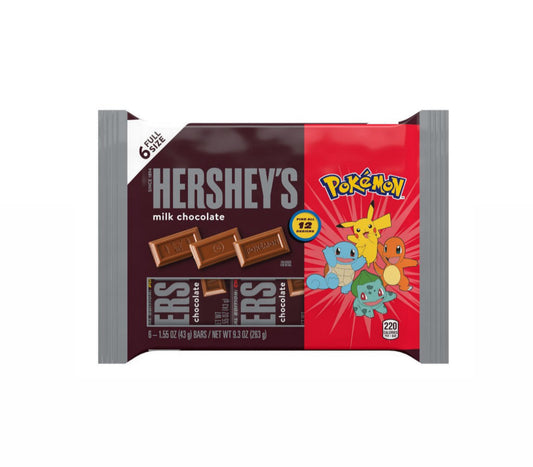 HERSHEY'S Milk Chocolate Standard Bars with Pokemon Wrappers - 9.3oz/6pk