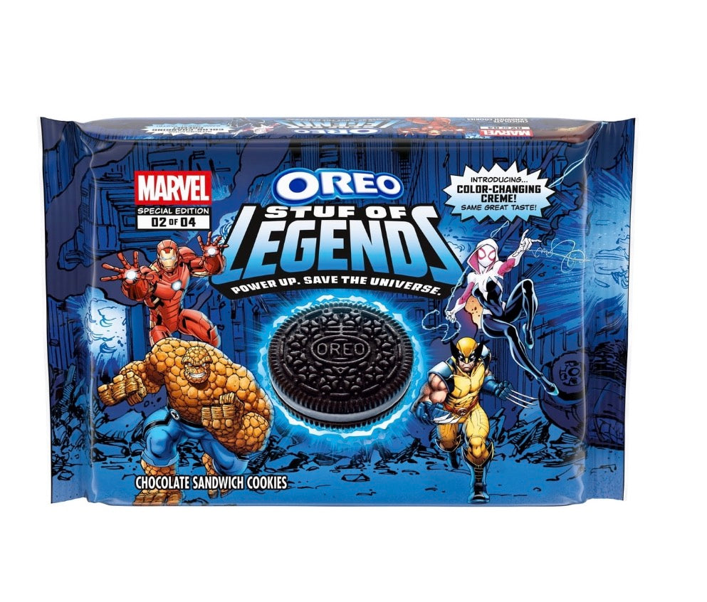MARVEL OREO Stuf of Legends Chocolate Sandwich Cookies, Special Edition, 10.68 oz
Color changing cream