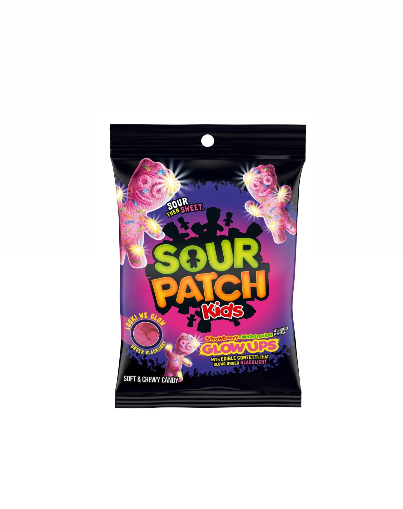 SOUR PATCH KIDS Glow Ups Strawberry-Watermelon Soft & Chewy Candy, 6.7 oz