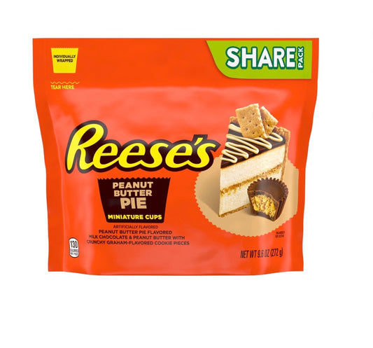 REESE'S Miniatures Peanut Butter Pie Flavored Peanut Butter Cups Candy Share Pack, 9.6 oz