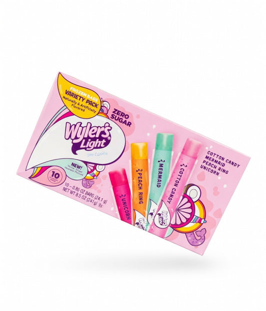 Wyler’s Light Freezes Frozen Bars pack of 10 Variety ,Unicorn,Mermaid,Peach Ring and Cotton Candy