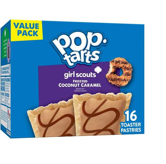 Pop-Tarts Frosted Coconut Caramel Toaster Pastries, Breakfast Foods, Shelf-Stable, 27 oz (16 Count)