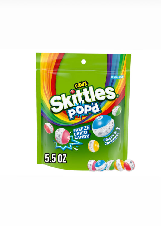 SKITTLES POP'd Sour Freeze Dried Candy - 5.5 Oz Bag