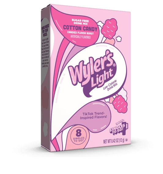 Wyler's Light Watertok Fun Flavor, Cotton Candy, To Go Pack, 1 Flavor, 0.42 oz., 8 Count