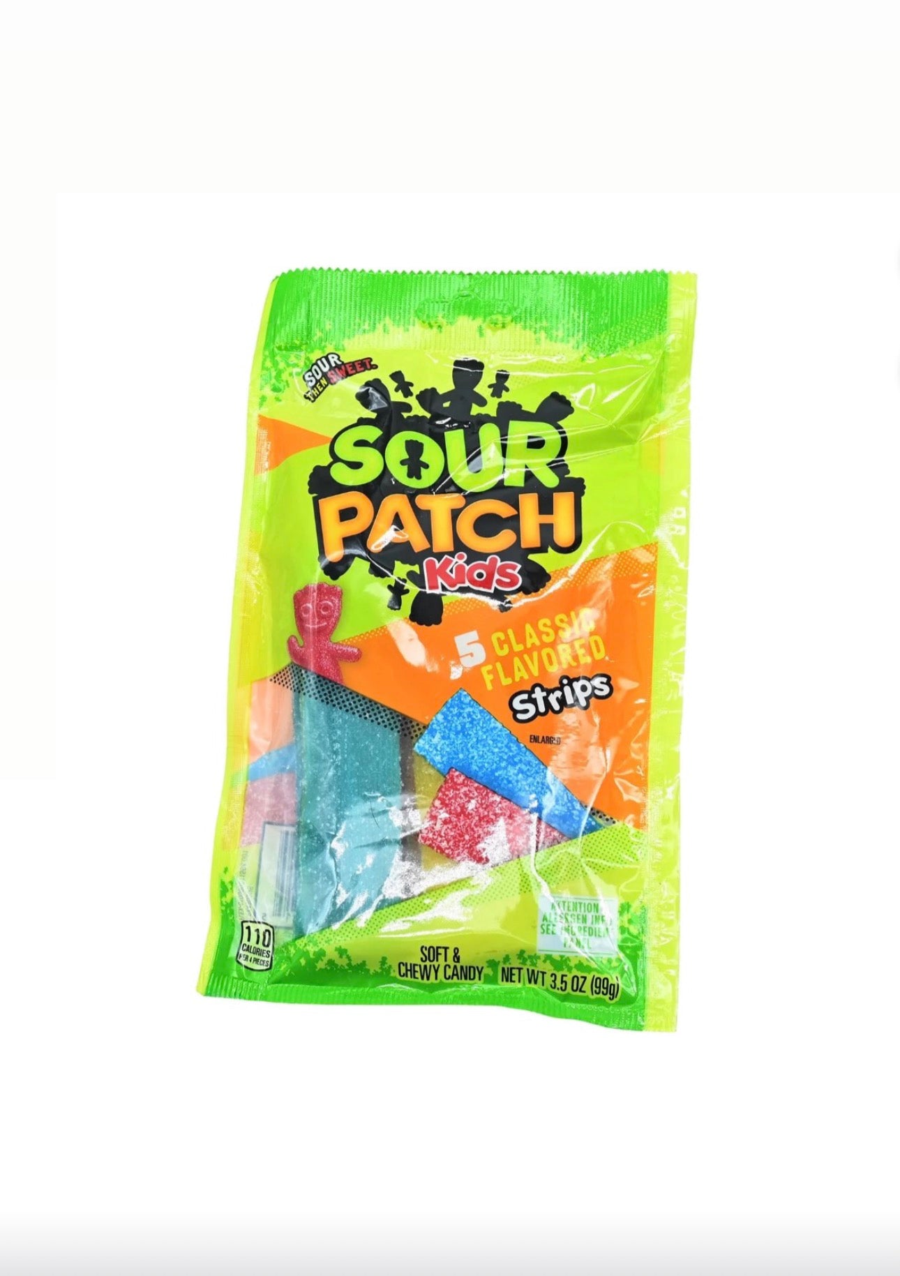 Sour Patch Kids Strips Soft & Chewy 5 Classic Flavored Candy 3.5 oz
