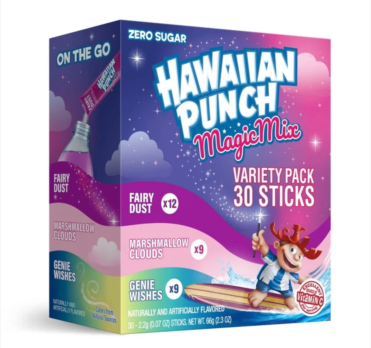 Hawaiian Punch Magic Mix Variety Pack 30 Sticks Singles To Go Drink Mix