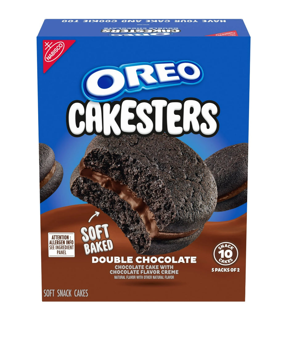 OREO Cakesters Double Chocolate Soft Snack Cakes, 5 - 2.02 oz Snack Packs