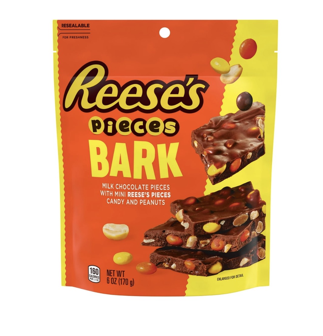 Reese's Pieces Milk Chocolate Candy with Peanuts Bark Bag, 6 oz