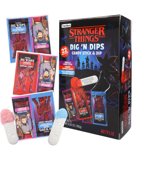 Stranger Things Dig 'N Dips, Halloween Trick or Treat Candy, 22 Count, 6.52 Ounce Box