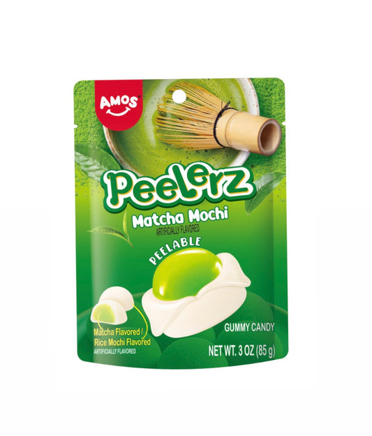 Amos Peelerz Matcha Moochi Gummy Candy, Peelable Gummies Spicy Snacks 3 oz (1 Pack)