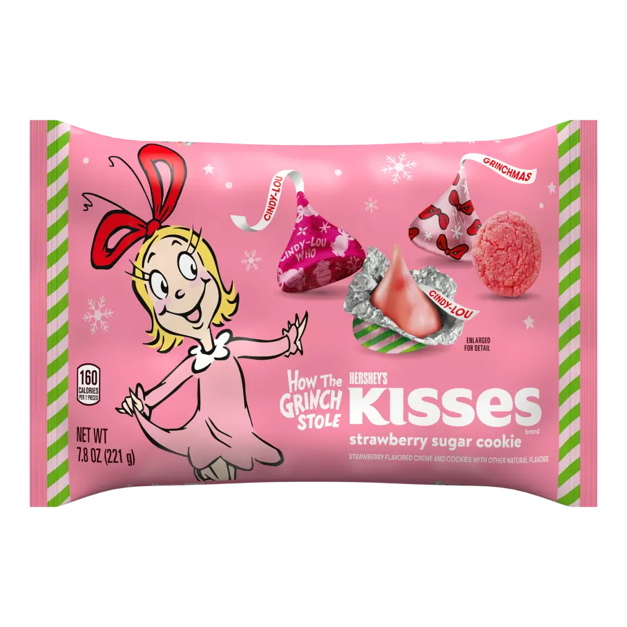Grinch Kisses Strawberry Sugar Cookie