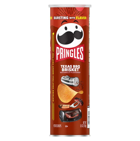 Pringles Texas BBQ Brisket Potato Chips Crisps 5.5 oz Canister